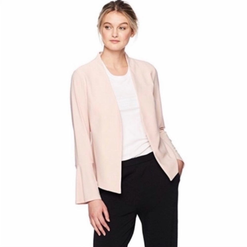 Adrianna Papell Smoke Rose Blush Open Front Blazer